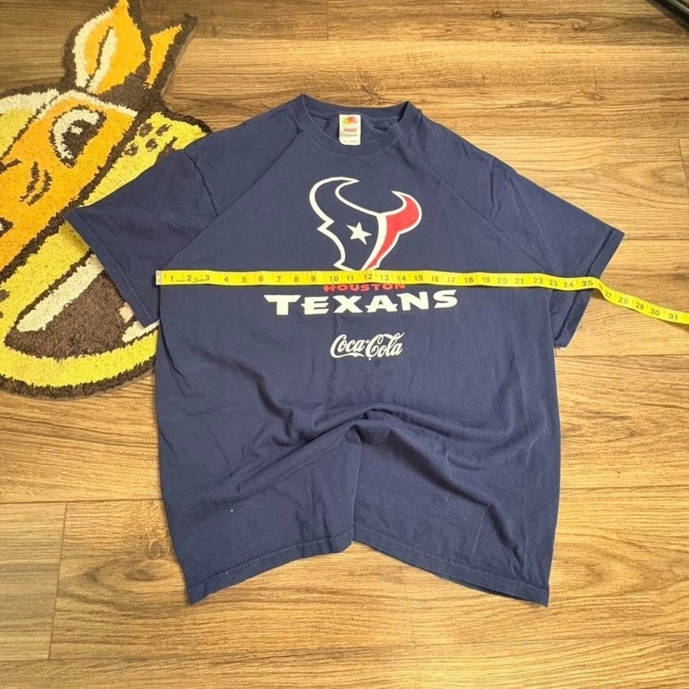 Y2K Houston Texans navy blue cotton t-shirt Size XL(0172)